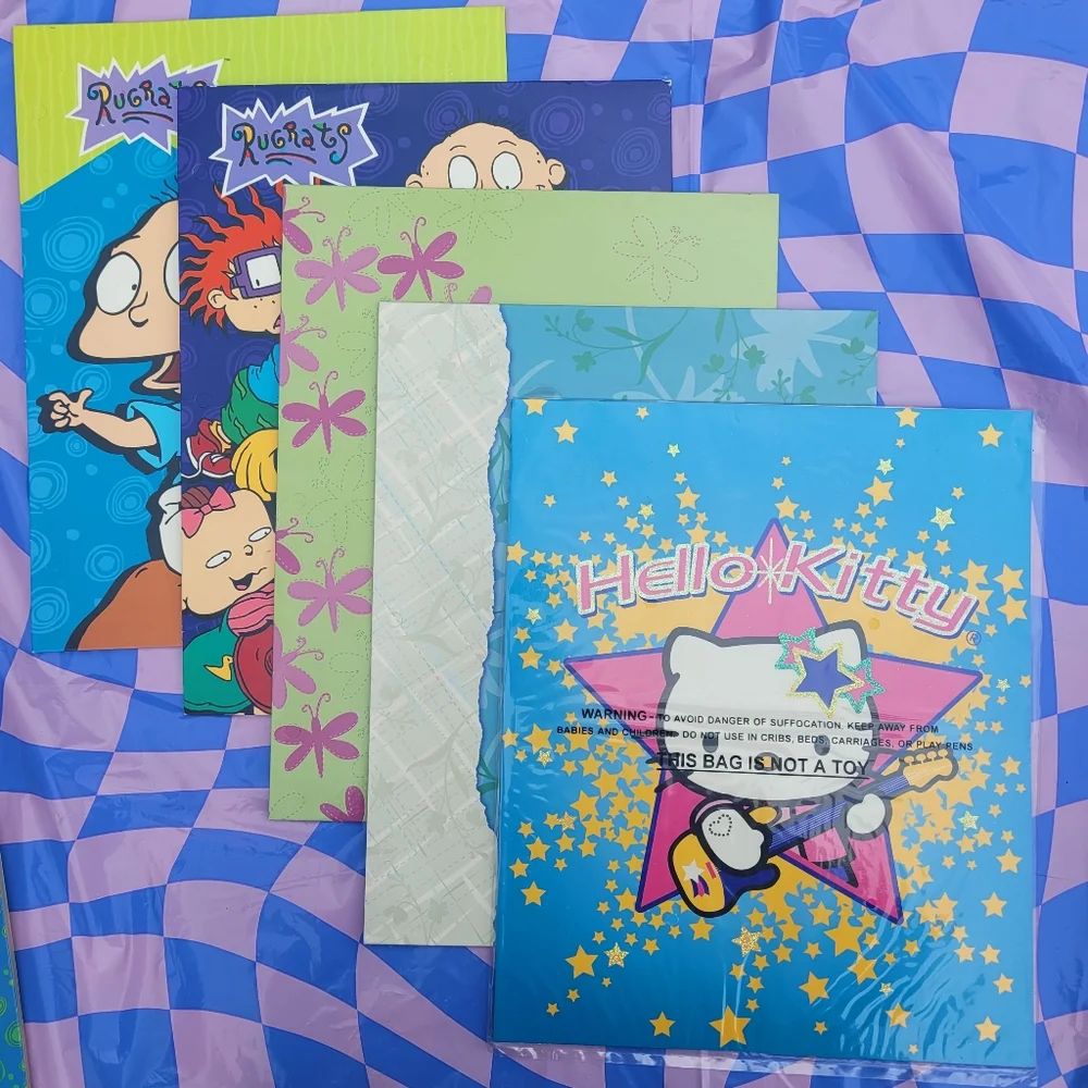 Y2K Unpunched Folder Bundle Ft. The Rugrats, Winnie the Pooh & Hello Kitty